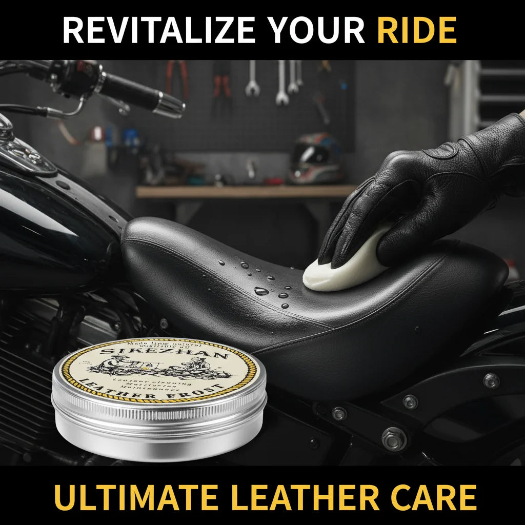 Motorcycle Seat Cleaner & Conditioner, Leather Care Cream, Waterproof UV Protection Restorer for Motorbike Scooter Saddle (100g) Oasis Select