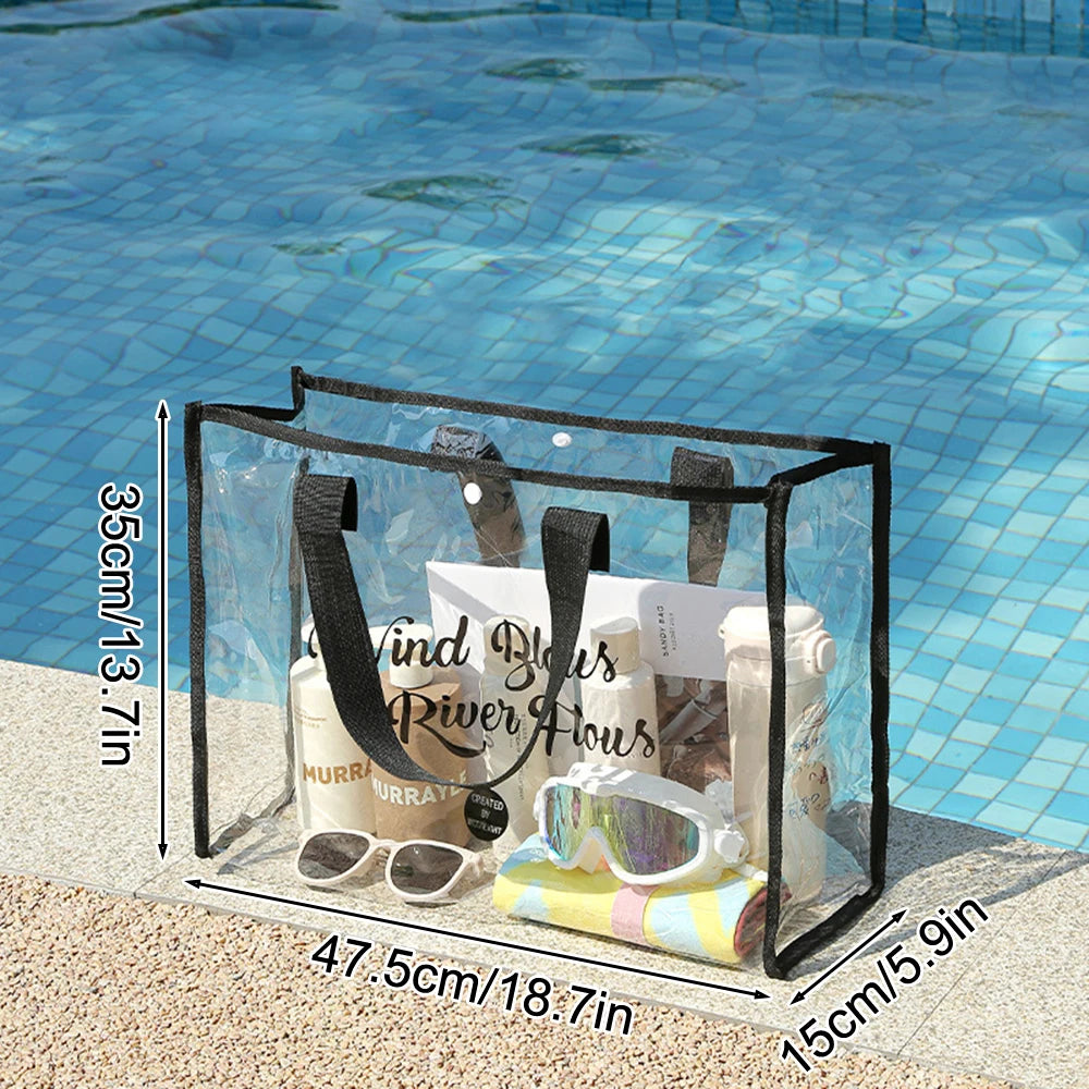 Waterproof Foldable Beach Tote Bag with Phone Pouch | PVC