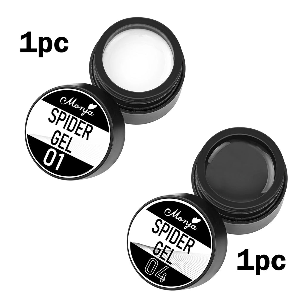 Elastic Carving & Painting Nail Gel Polish – 4 Color Set Nail Art Gel Oasis Select 01White 04Black