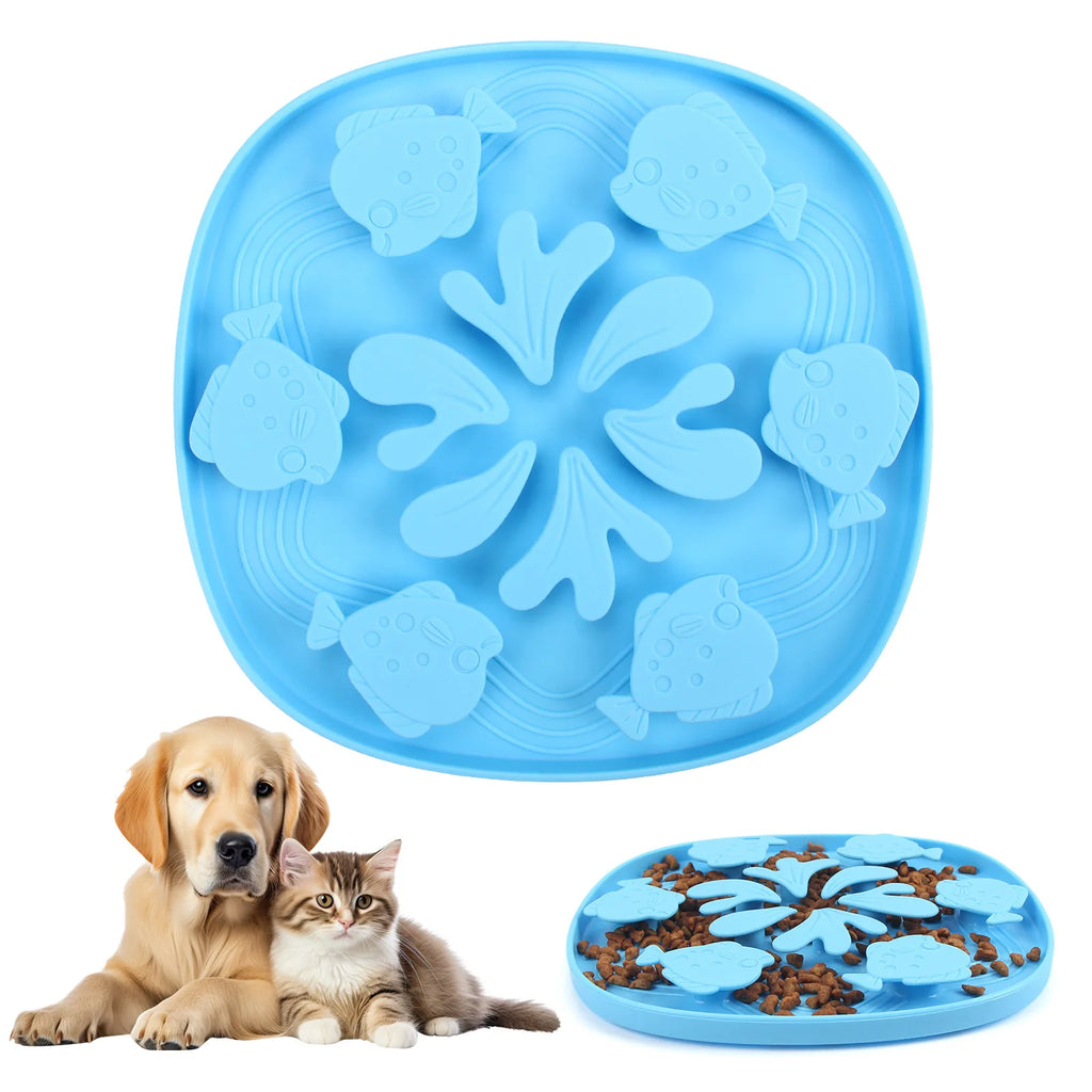Pet Supplies: Dog Cage, Licking Pad, Card Cage, Slow Food Tray, Relaxing Slow Food Tray, Silicone Licking for Cats and Dogs Oasis Select 23012A blue