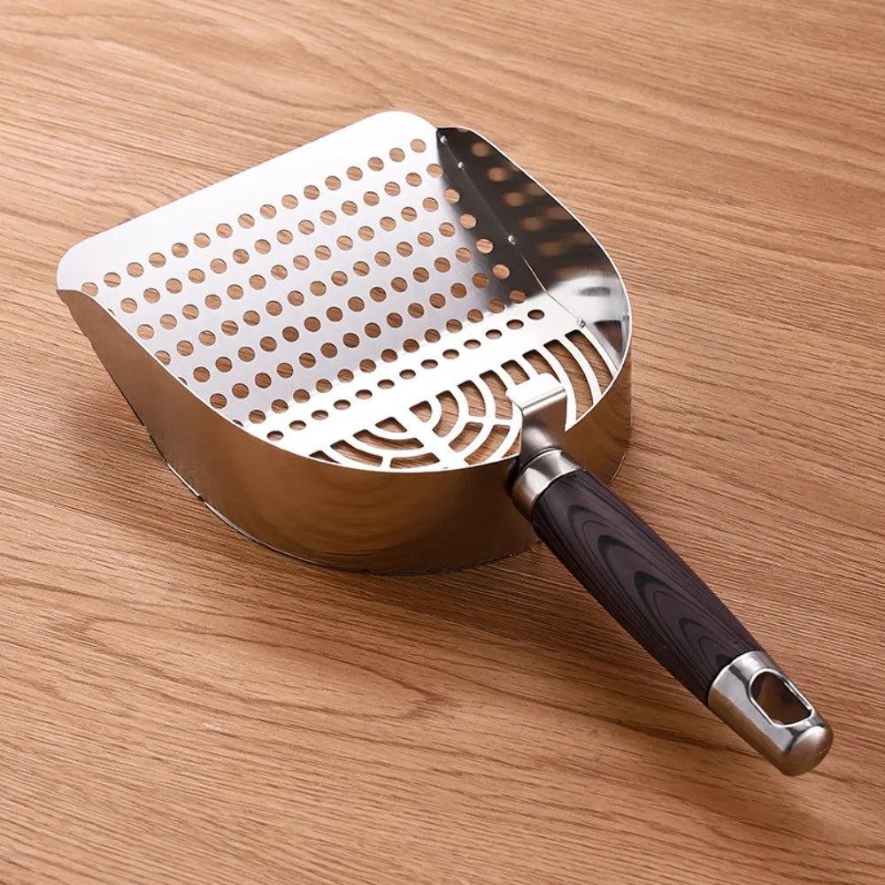 Stainless Steel Cat Litter Scoop – Long Handle Deep Sifter