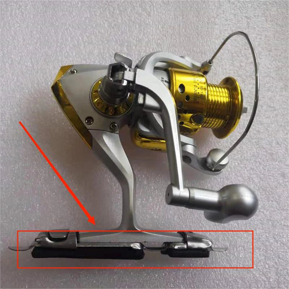 1pc Fishing Reel Holder 12.5*1.9cm Stainless Steel For Seat Plate Fishing Rod Building DIY Handle Reel Holder Clip Accessories Oasis Select