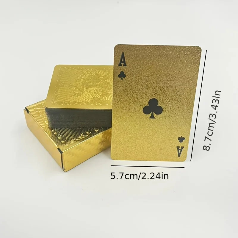 1 Set Matte Golden Dragon PVC Playing Cards - Durable Hardened Deck for Valentine'S Day, New Year Celebrations Oasis Select
