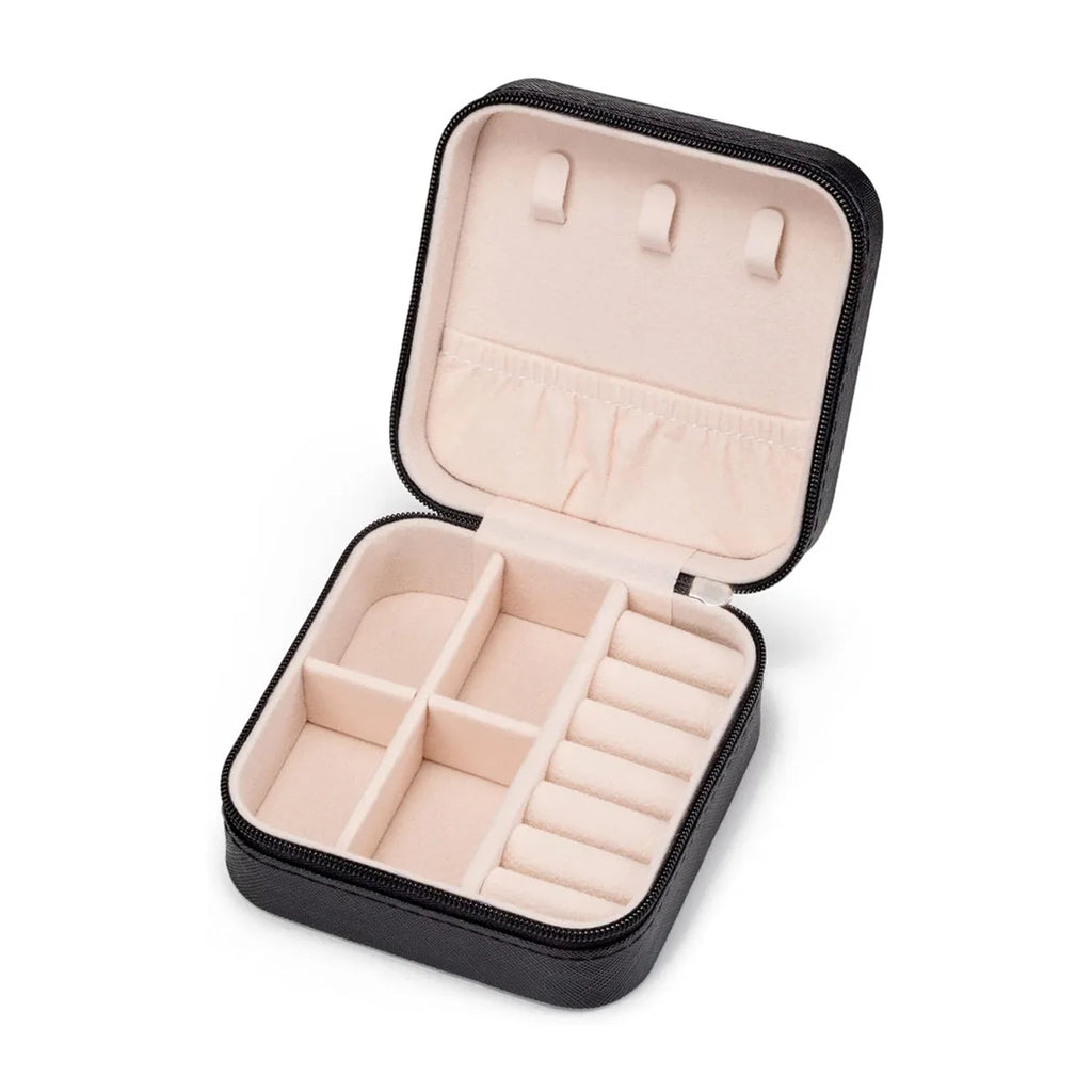 1pc,Portable jewelry storage box, home and travel mini jewelry box, ring, earring, necklace, jewelry storage box Oasis Select black