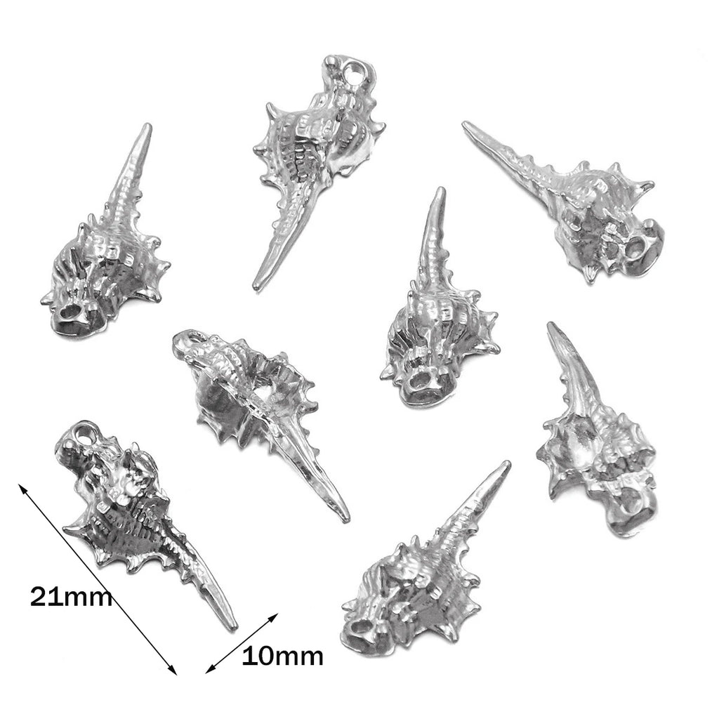 Stainless Steel Starfish Charms Shell Fish Tail Hippocampus Gold