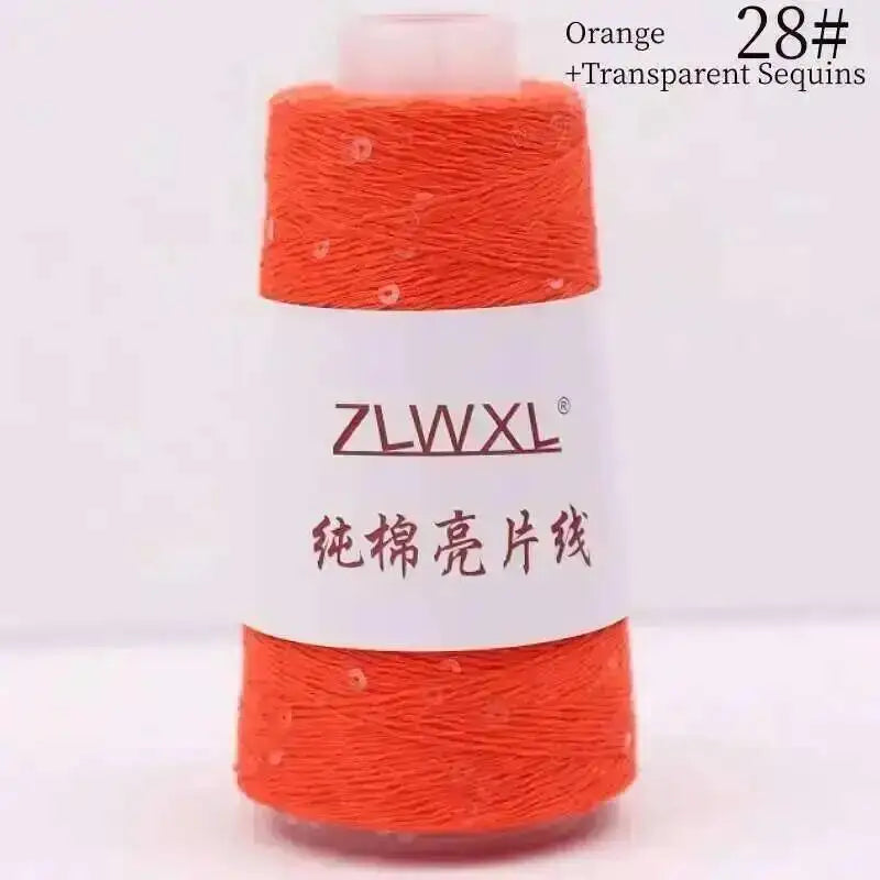 Sequin Cotton Yarn DIY Knitted Decoration Hand Crochet 400M