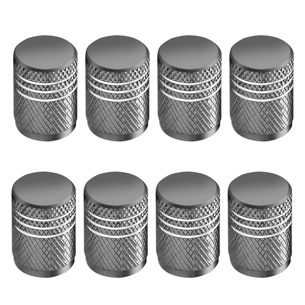 Tire Valve Stem Cap Cover - (4 Pack) Tire Air Caps Metal with Plastic Liner Corrosion Resistant Leak-Proof for Car Motorcycle Oasis Select grey 8pcs