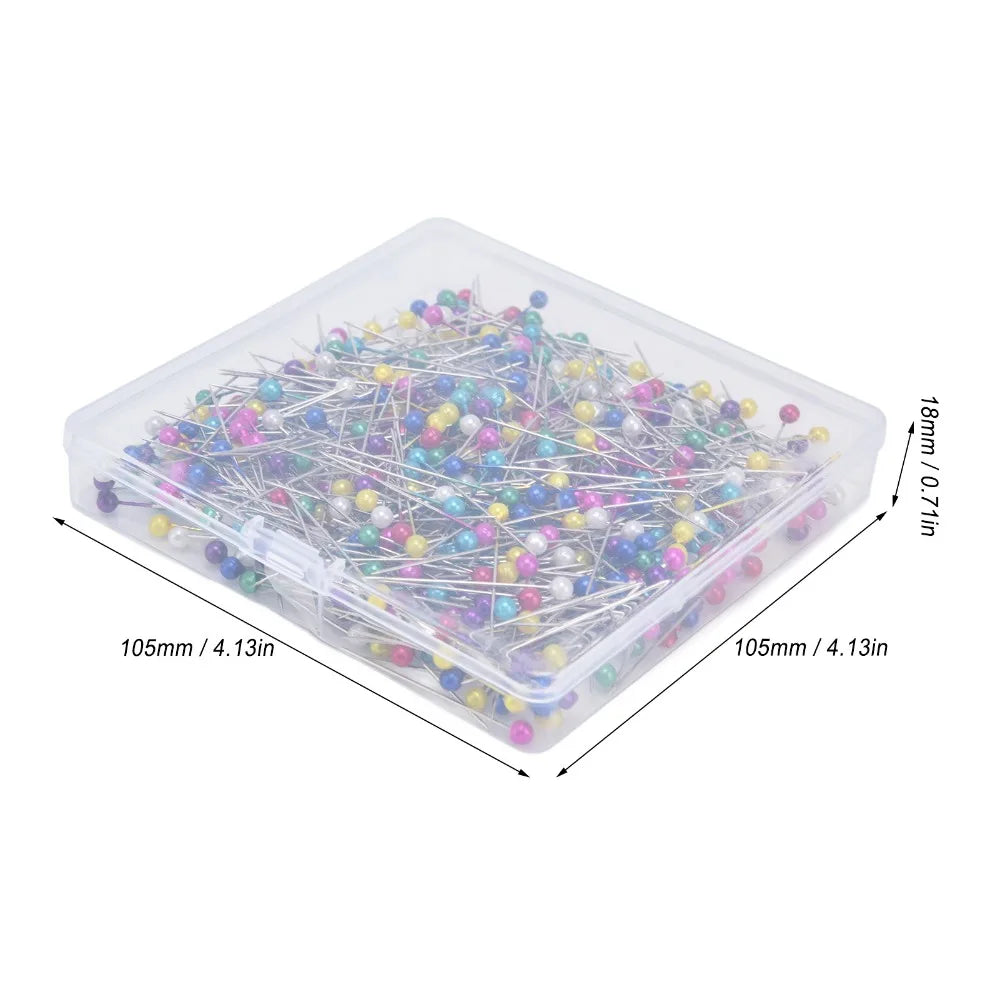 600Pcs Ball Head Design 38MM Sewing Pins Colorful Straight Positioning Pins Pearl Head Fabric Pins Sewing Making Oasis Select