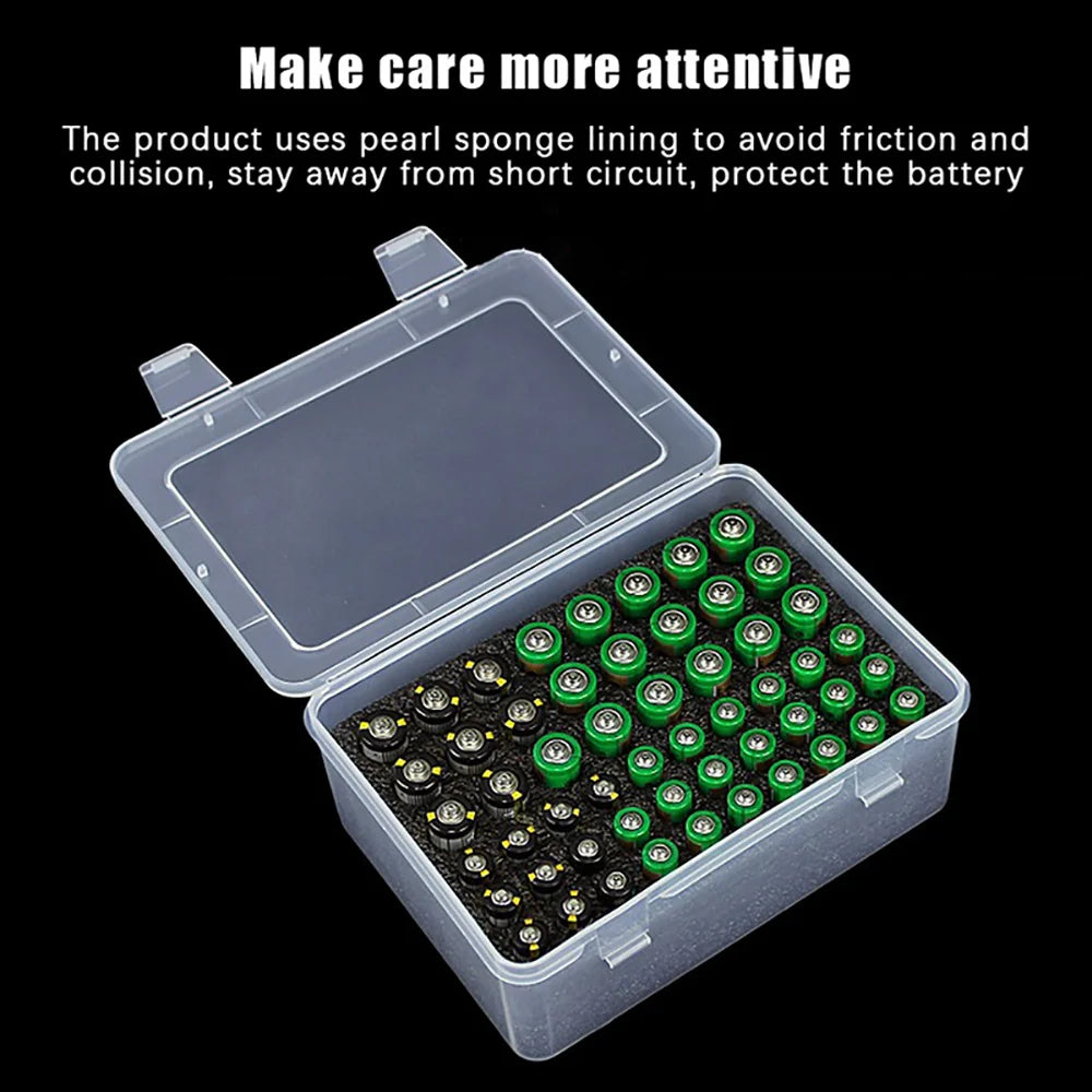 Battery Storage Organizer Holder Holds 54 AA AAA Batteries, Battery Box Case Garage Container,Home Drawer Organization Dispenser Oasis Select