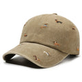Fashion Embroidery Puppy Baseball Cap UV Protection Versatile Sun Hat Breathable Bonnet for Spring Summer Oasis Select Khaki
