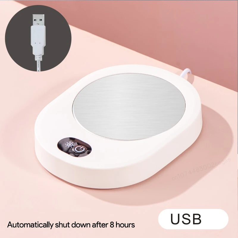 Cup Warmer Thermostatic Temperature for Coffee Milk Tea Water DC 5V USB Heating Pad Mug Heater For Home Office Desk Oasis Select pink