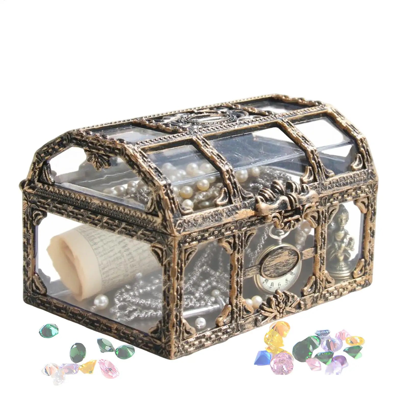 Treasure Box Toys Pirate Small Portable Transparent Multifunctional Organizer Beach Treasure Toys for Summer Party Beach Outdoor Oasis Select
