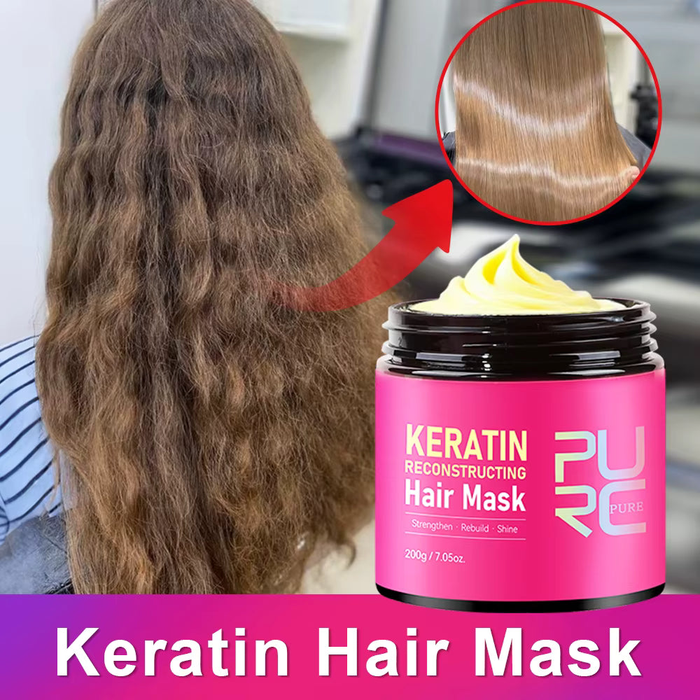 PURC Double Keratin Hair Mask Professional Smoothing Glossy Hair Keratine Straightening Cream Soften Hairs Treatment Repairing Oasis Select China Mainland Smoothing & Straightening
