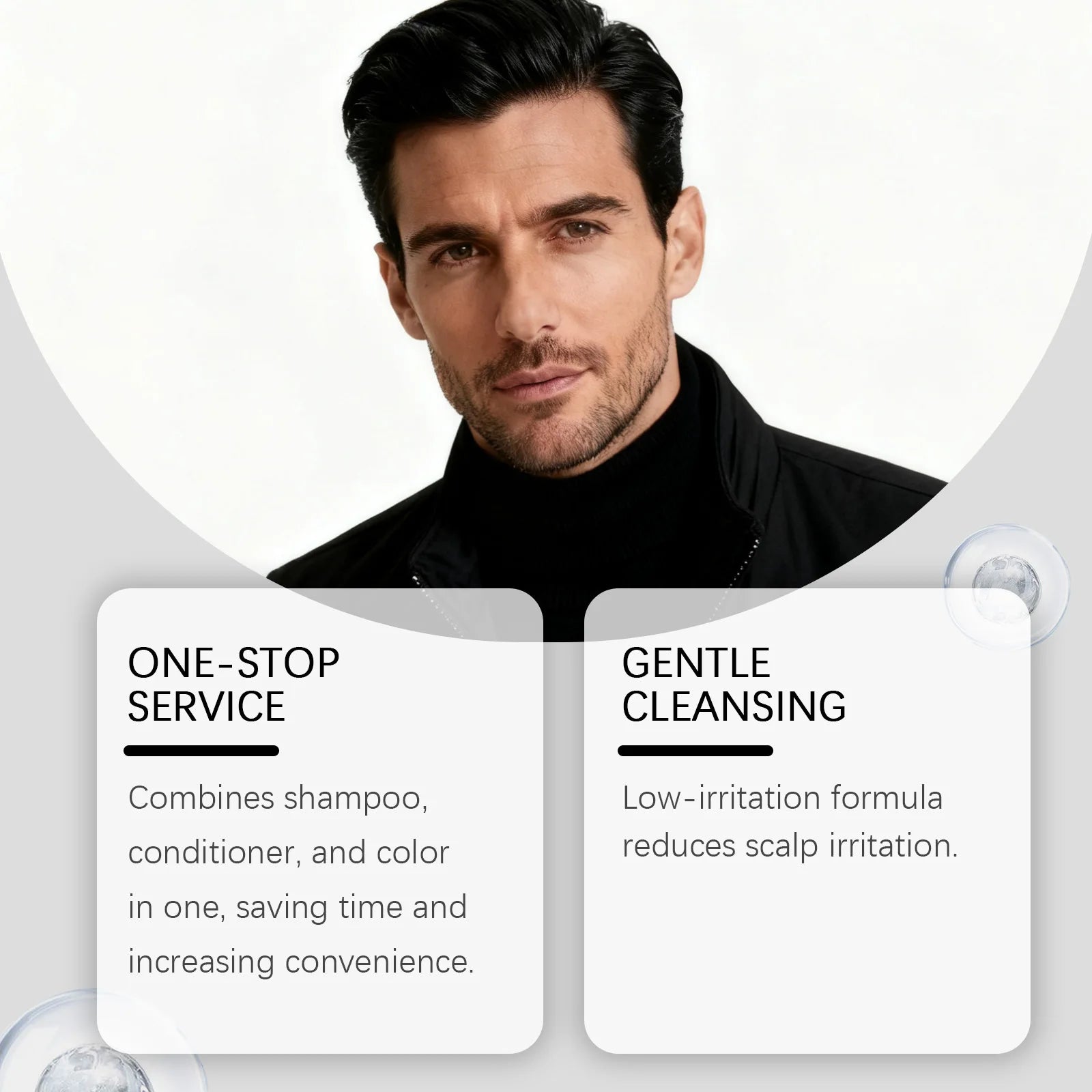 East Moon Black Men's Hair Shampoo – Gray Coverage & Shine Hair Color Shampoo Oasis Select