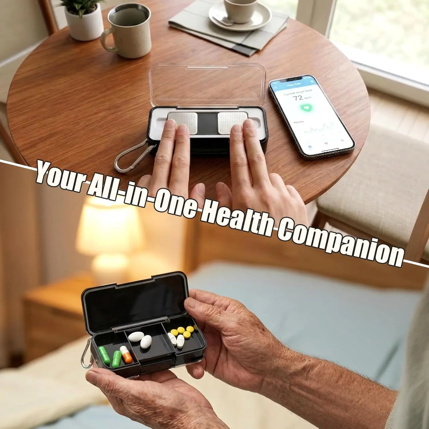 2-in-1 KardiaMobile 1-Lead Monitor Case & Pill Organizer