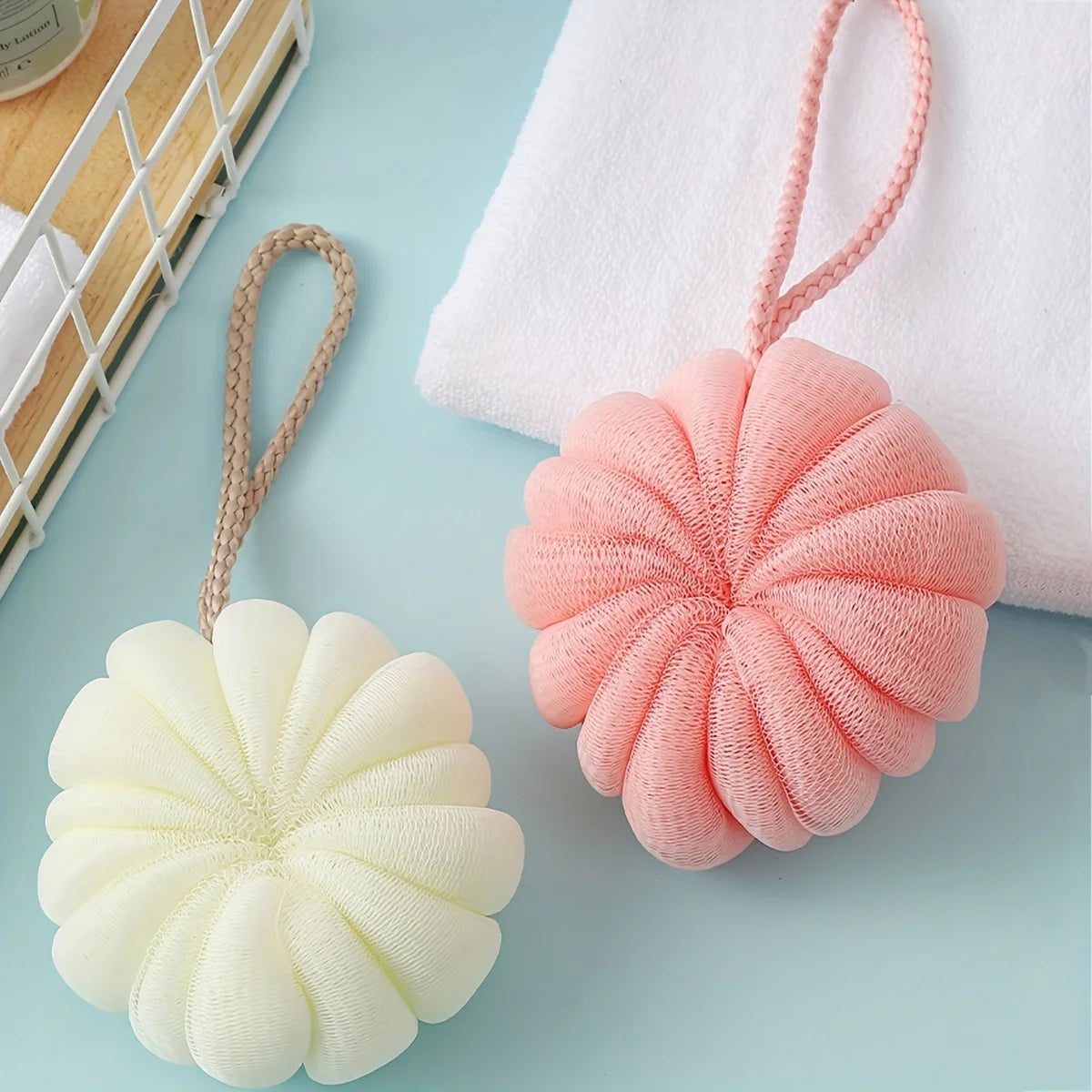 Cute And Soft Pumpkin Bath Ball Rubbing Bath Flower Oasis Select