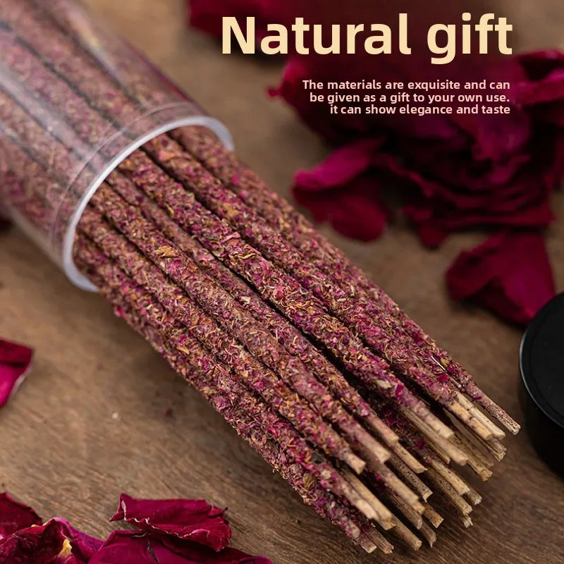 1 Box 40pcs Natural Handmade Rose Incense Sticks Organic Lavender, Jasmine, Osmanthus Home Fragrance Stick Incenses Oasis Select