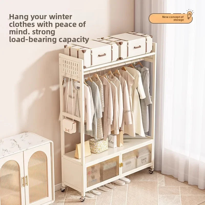 Multi-functional Hanging hanger Floor coat rack Household hanging clothes rack Simple storage rack Hanging clothes rod hanger Oasis Select
