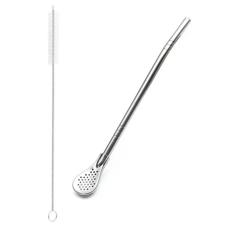 Detachable Bombilla Filter Straw Stainless Steel Straw Spoon Tea Filter Yerba mate straw Reusable Drinking Tools Bar Access Oasis Select A-1