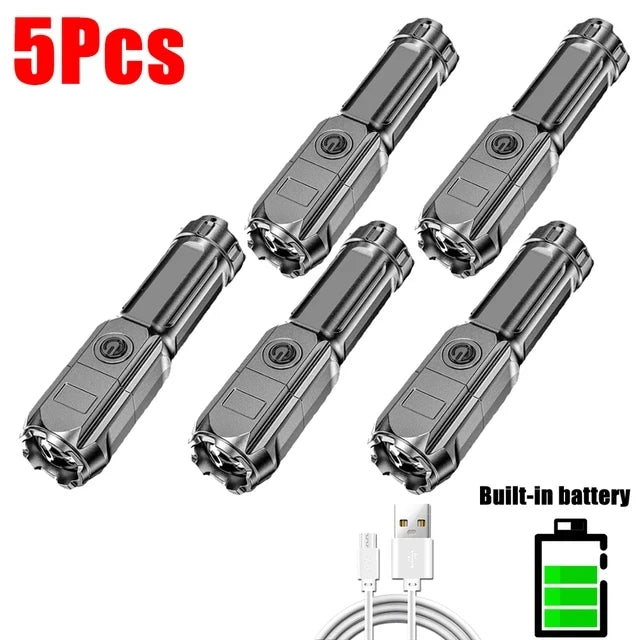 KDULIT Rechargeable LED Flashlight – Zoomable 3-Mode Torch