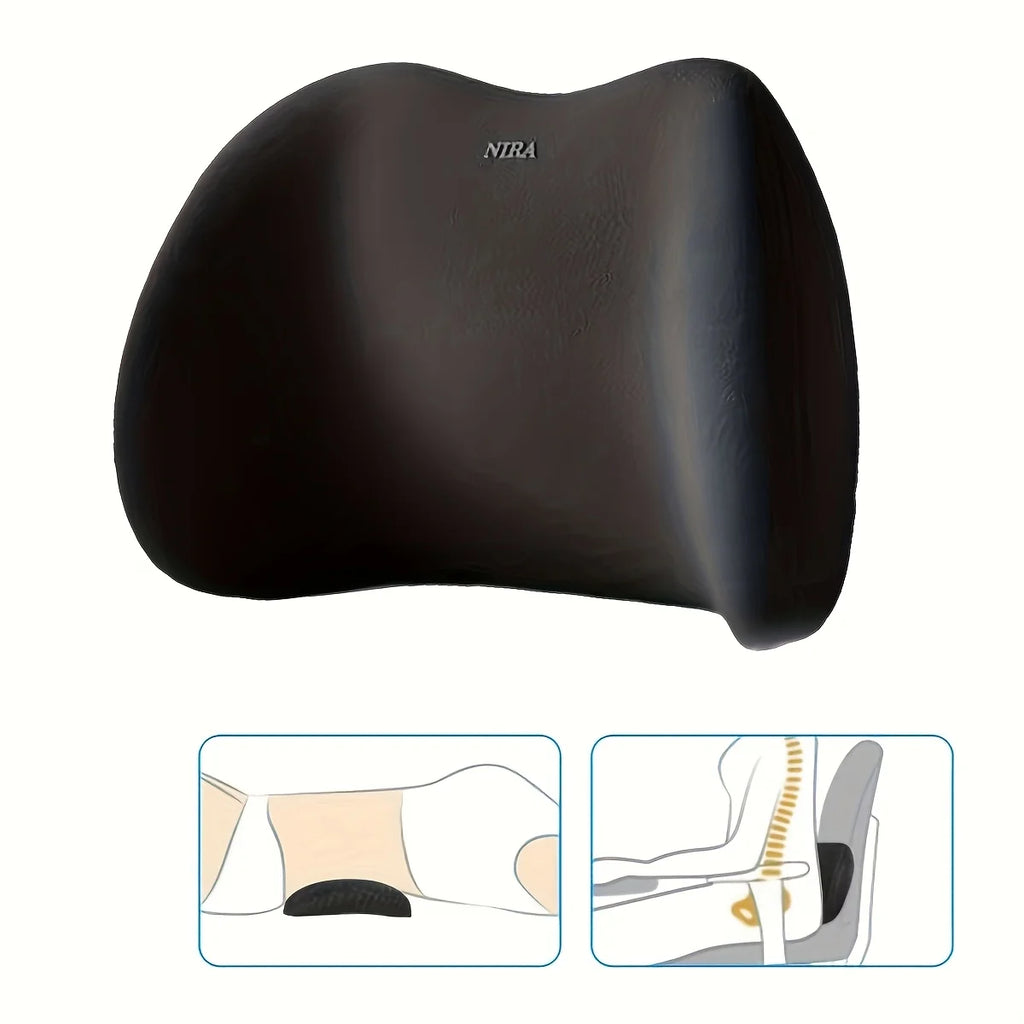 Ergonomic Memory Foam Lumbar Pillow for Office and Bed Sleepers - Comfortable Back Support Cushion with Washable Cover Oasis Select