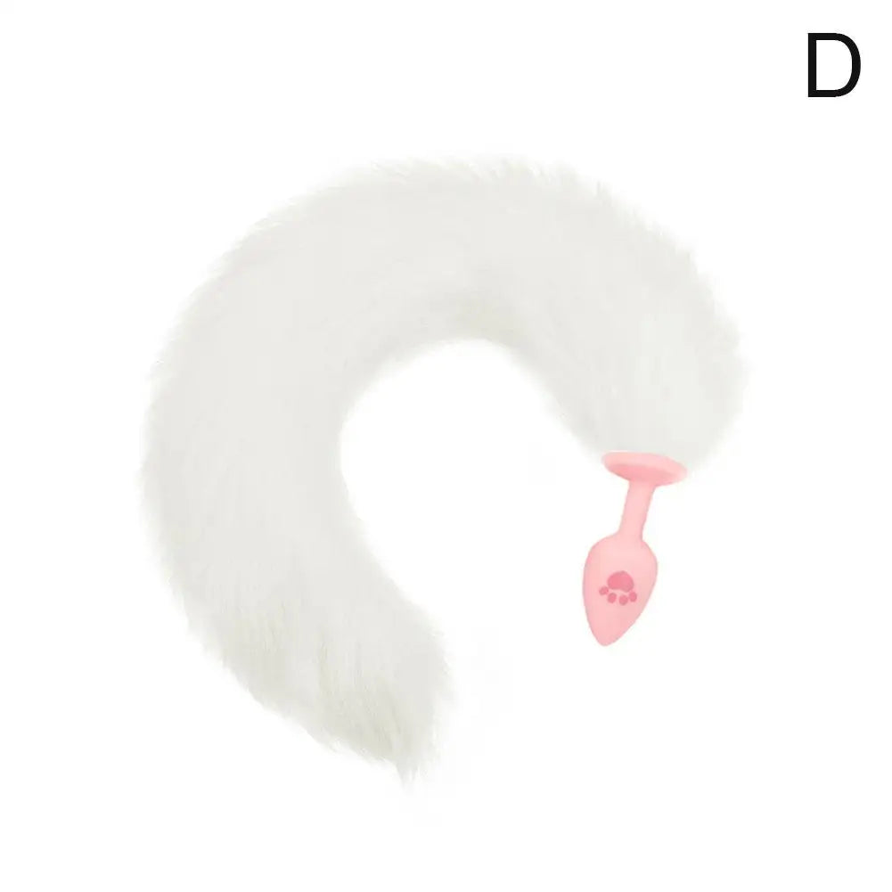 Fox Tail Anal Butt Plug Silicone Butt Plugs Cute Pink Sex Fox Tail Anal Sex Trainer for Beginner Couple Cosplay Anal Tail Toys Oasis Select D