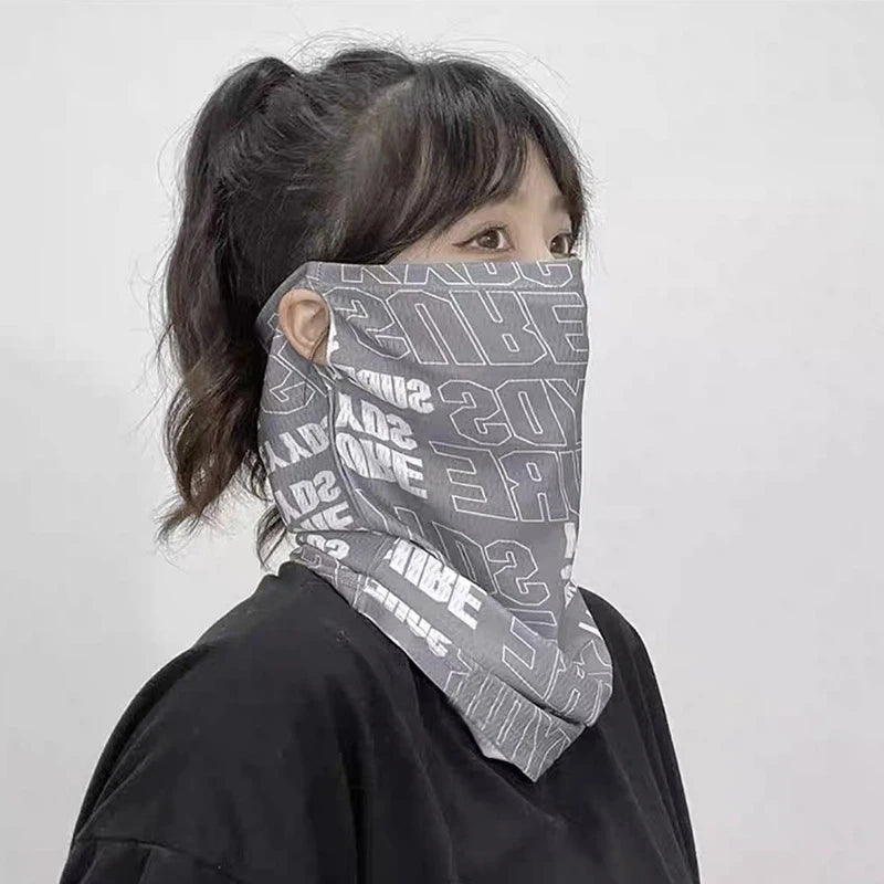 Men's Women's UV Block Mask, Summer Outdoor Sport Face Neck Sunscreen, Hip Hop Ear Scarf For Cycling Oasis Select Gray 1