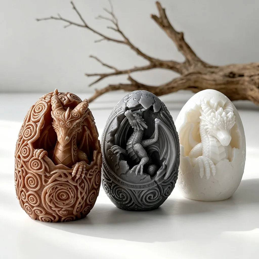 3D Dinosaur Egg Silicone Mold – DIY Candle, Resin & Soap