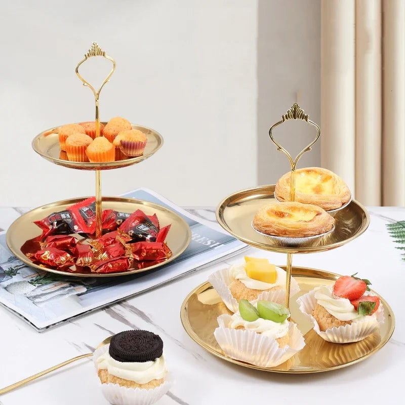Three-layer Stainless Steel Cake Tray, Cake, Snack Plate, Birthday, Wedding Party Dessert Stand, Table Dessert Display Stan Oasis Select
