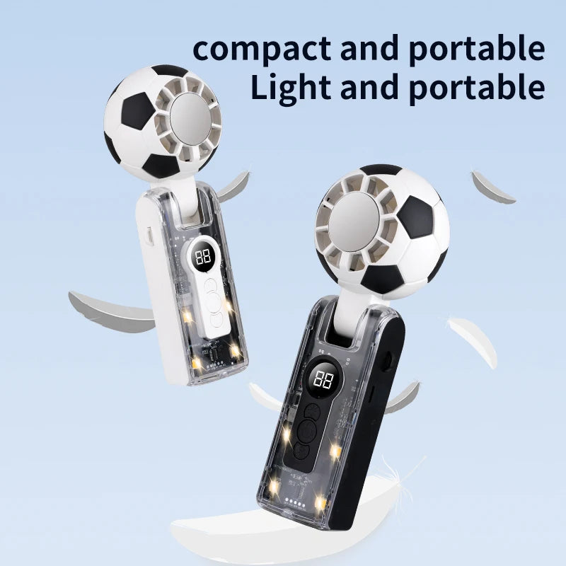 Semiconductor Ice Cooling Handheld Fan 100 Speed 10H Battery 3 In 1 LED Light Portable Fan For Makeup Menopause Stadium Oasis Select