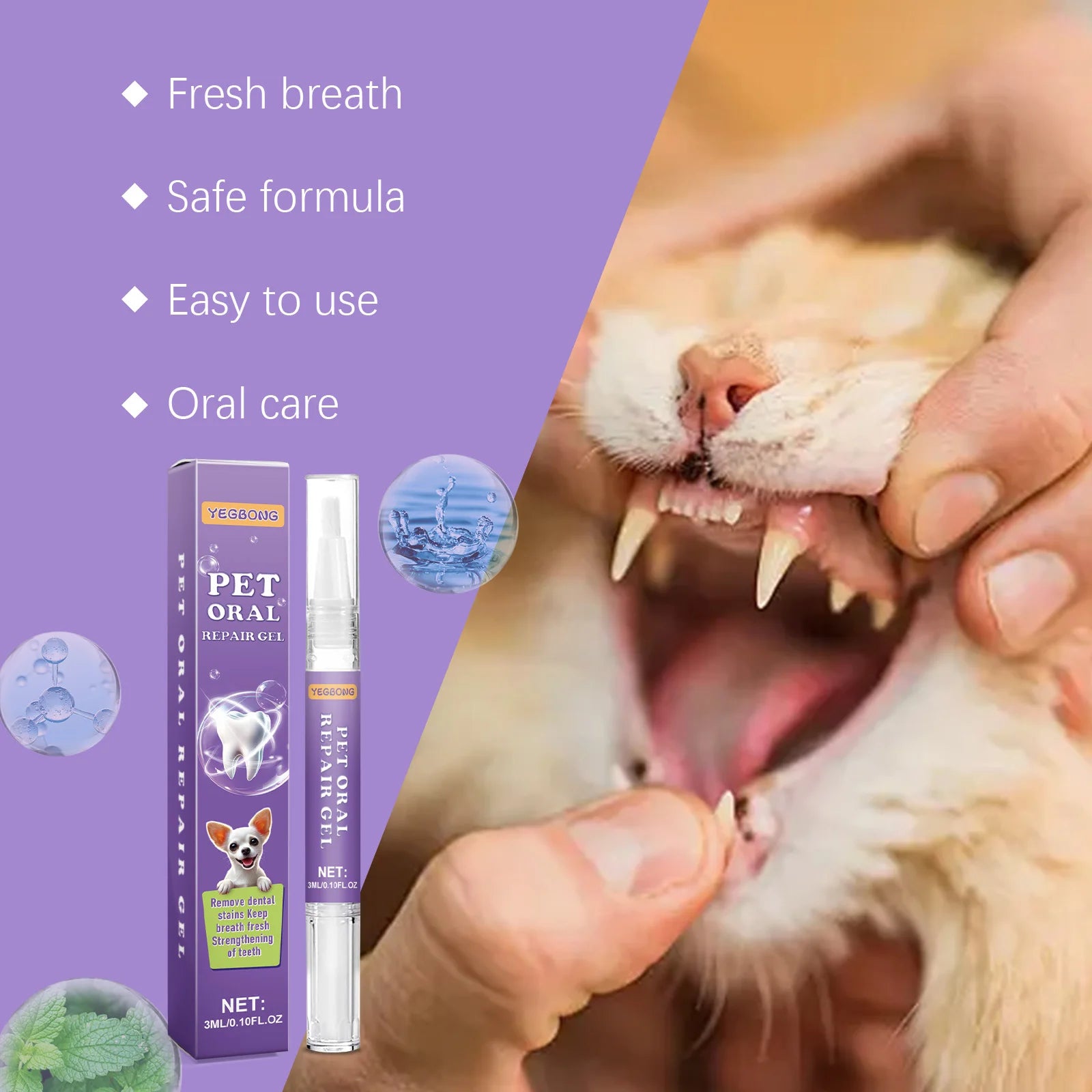 YEGBONG 50ml Pet Oral Spray – Fresh Breath, Plaque & Tartar Pet Dental Spray Oasis Select
