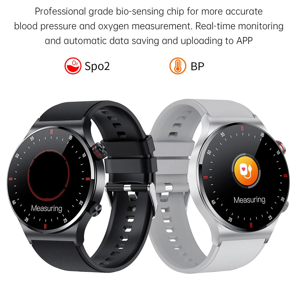 Men Blue Tooth Call Smart Watches NFC Card Key Heart Rate Pressure Health Testing Sports Fitness Tracker Women Smartwatch Music Oasis Select