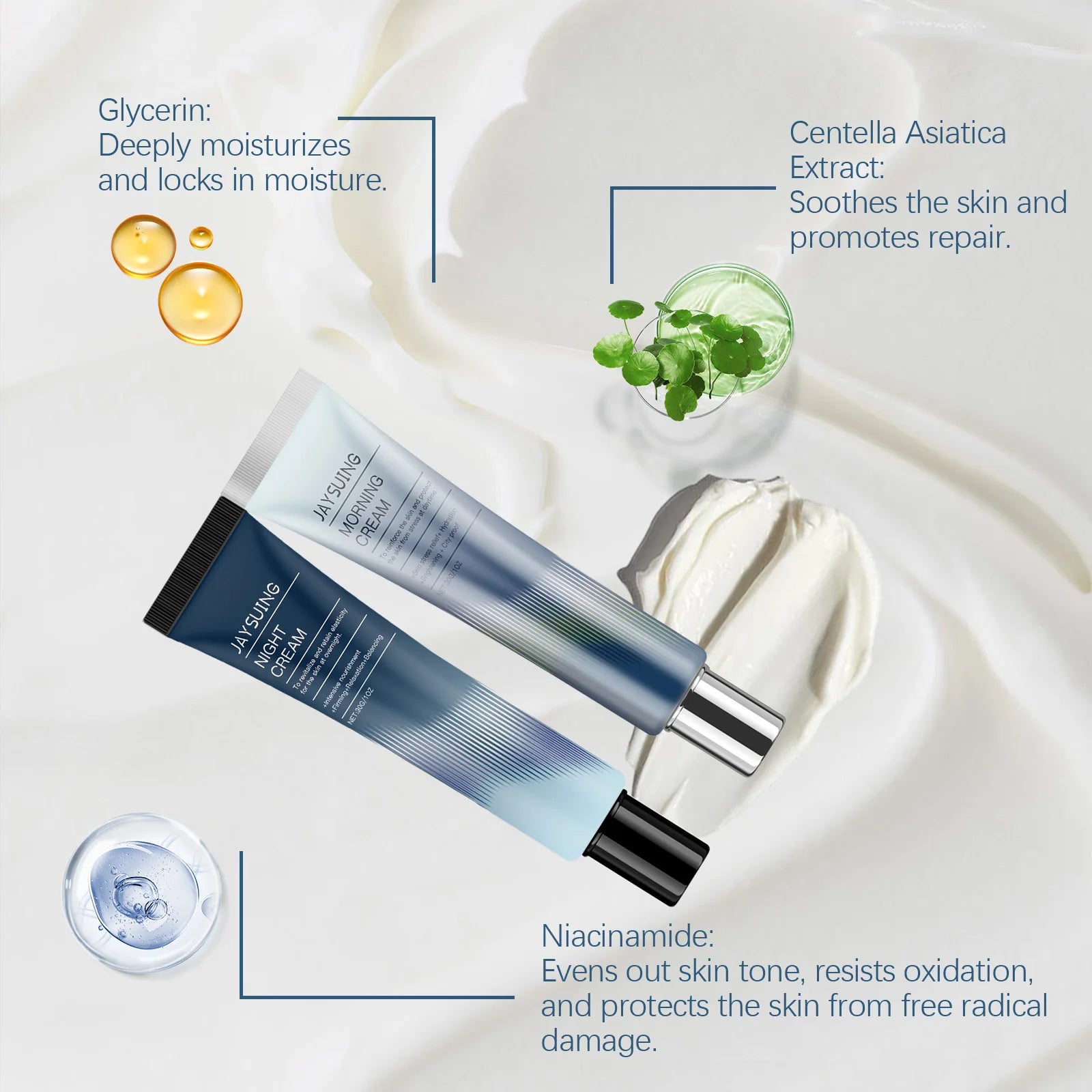 Jaysuing Day & Night Face Cream Set – Brighten, Firm & Hydrate Day & Night Face Cream Oasis Select