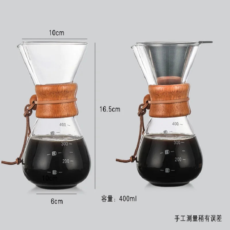 400ml Borosilicate Glass Coffee Pot with Filter | Aihogard
