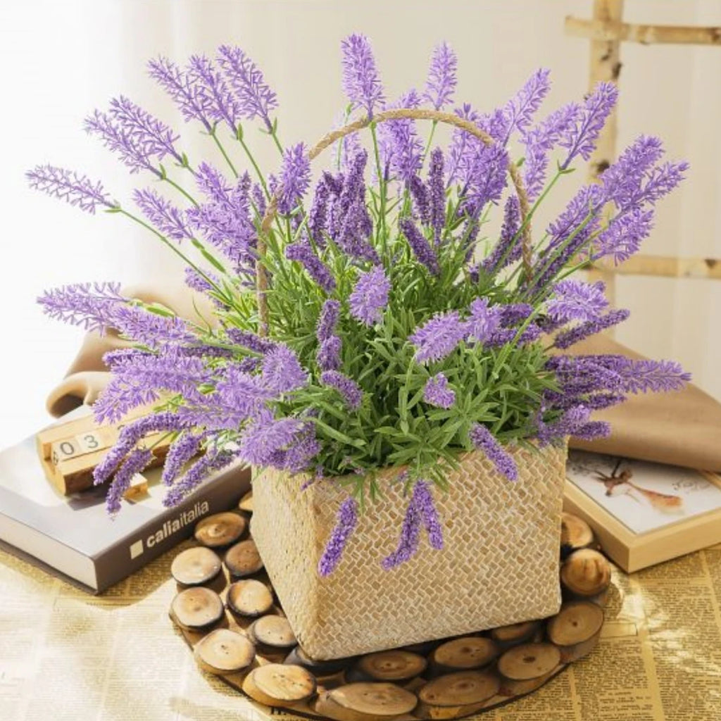 7-Branch 38cm Artificial Lavender Bouquet for Home Table Decor Hotel Wedding Floral Arrangement Fake Flower Oasis Select
