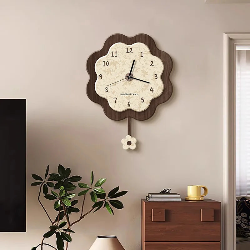 Middle Ancient Style Creative Art Wall Clock New High-end Feeling Living Room Dining Room Bedroom Home Wall Clock Oasis Select