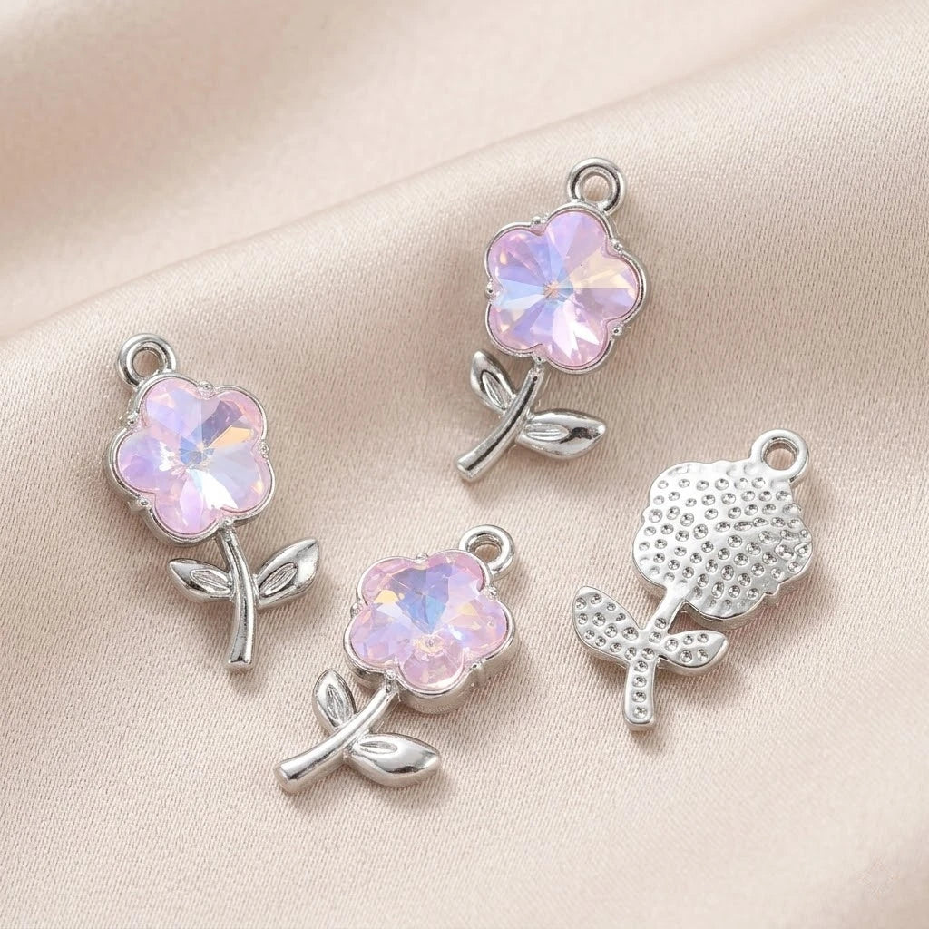10pcs Purple Pink Heart Enamel Charms Y2K Gothic Style Pendants For Making DIY Handmade Findings Accessories Necklace Jewelry Oasis Select