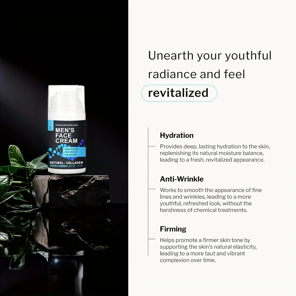 GORGIQUE Men's Collagen Face Cream – Day & Night Moisturizer Men's Face Moisturizer Oasis Select