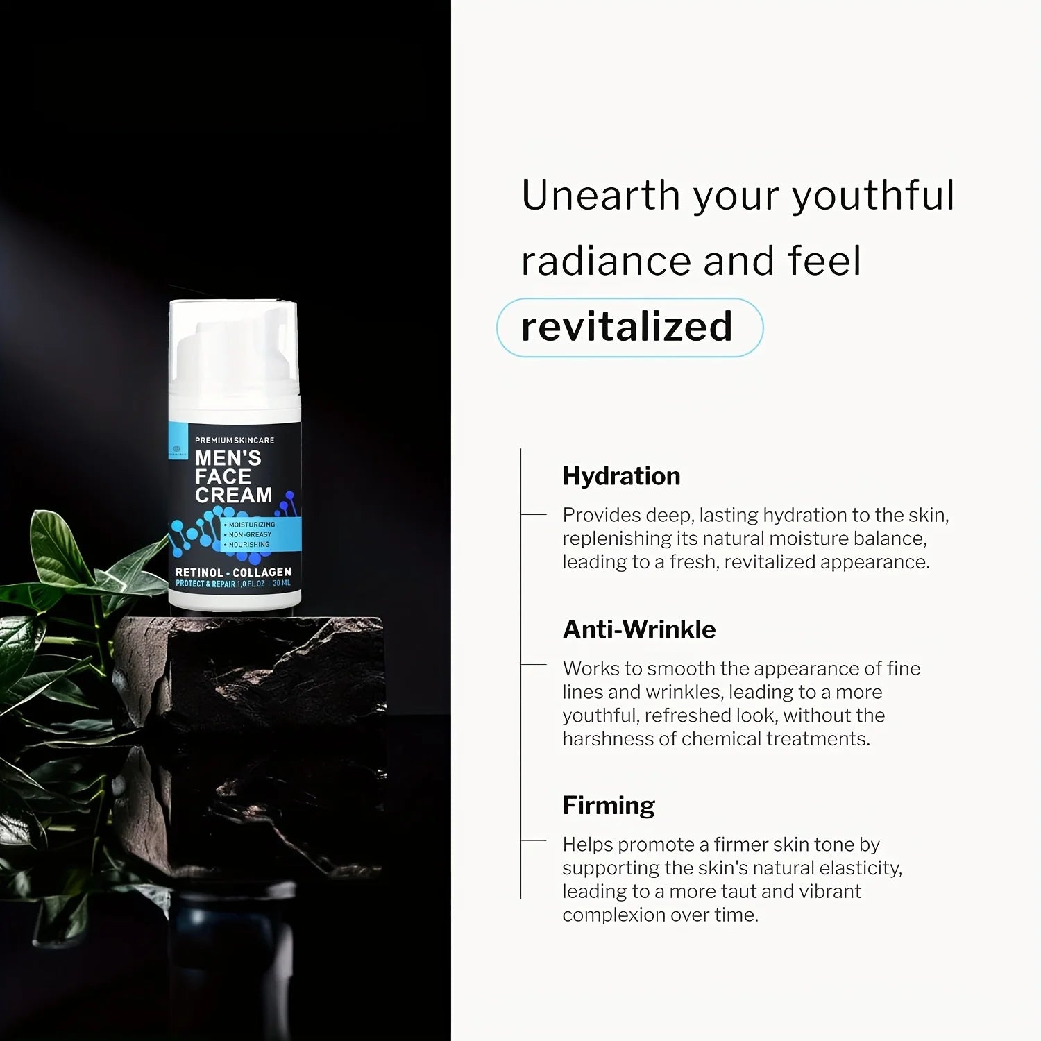 GORGIQUE Men's Collagen Face Cream – Day & Night Moisturizer Men's Face Moisturizer Oasis Select