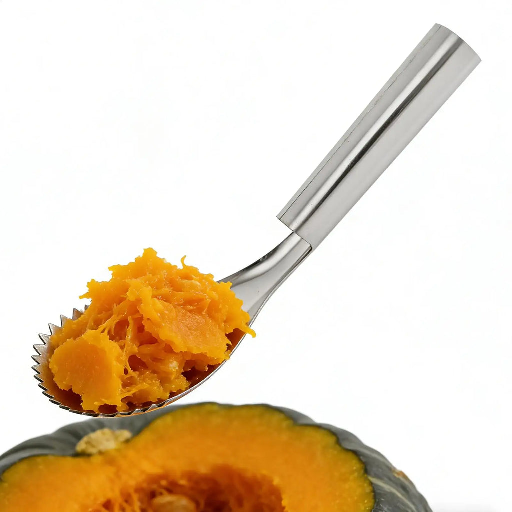 Pumpkin Core Remover Tool Stainless Steel Manual Serrated Spoon Carving Spoon Cutter for Fruits Vegetables Squash Veggie Oasis Select