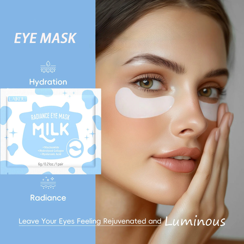 Sakura or Milk or 24K Gold Eye Mask Eye Patches Firming Moisturizing Nourishing Relieves Dark Circles Puffiness under Eyes Oasis Select