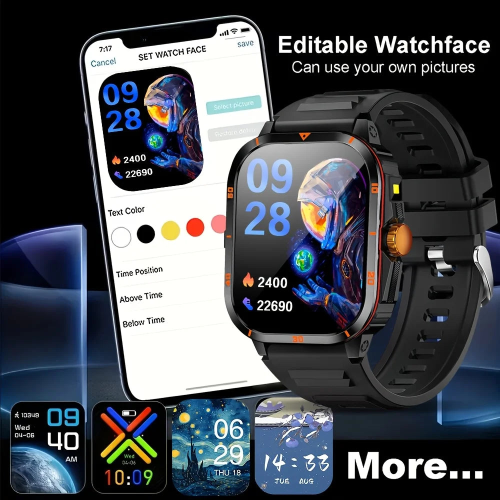 ERUN Men's Outdoor Smartwatch – LED Flashlight & Sports Tracker