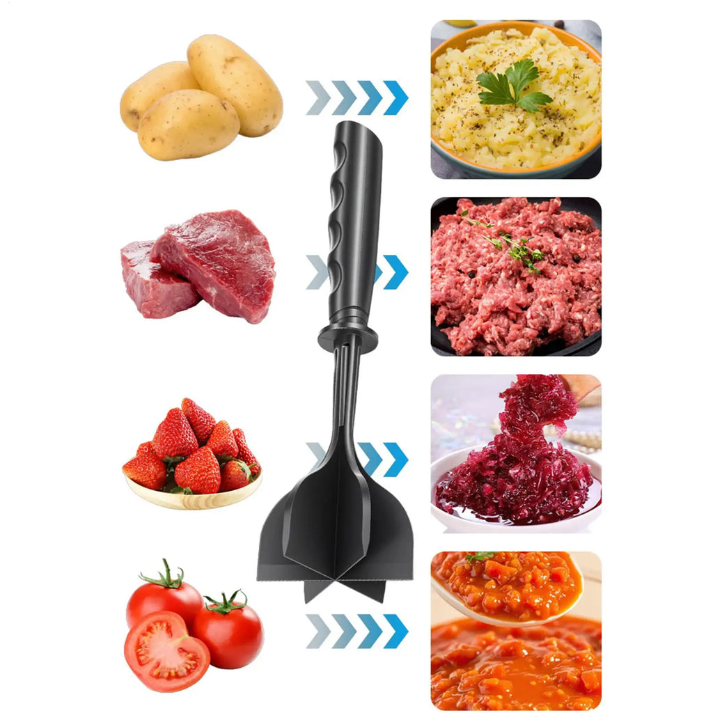 1PC Kitchen Meat Chopper Ground Beef Masher Mixing Grinding And Pounding Spatula Meat Scraper For Mincing Meat Chopper Oasis Select