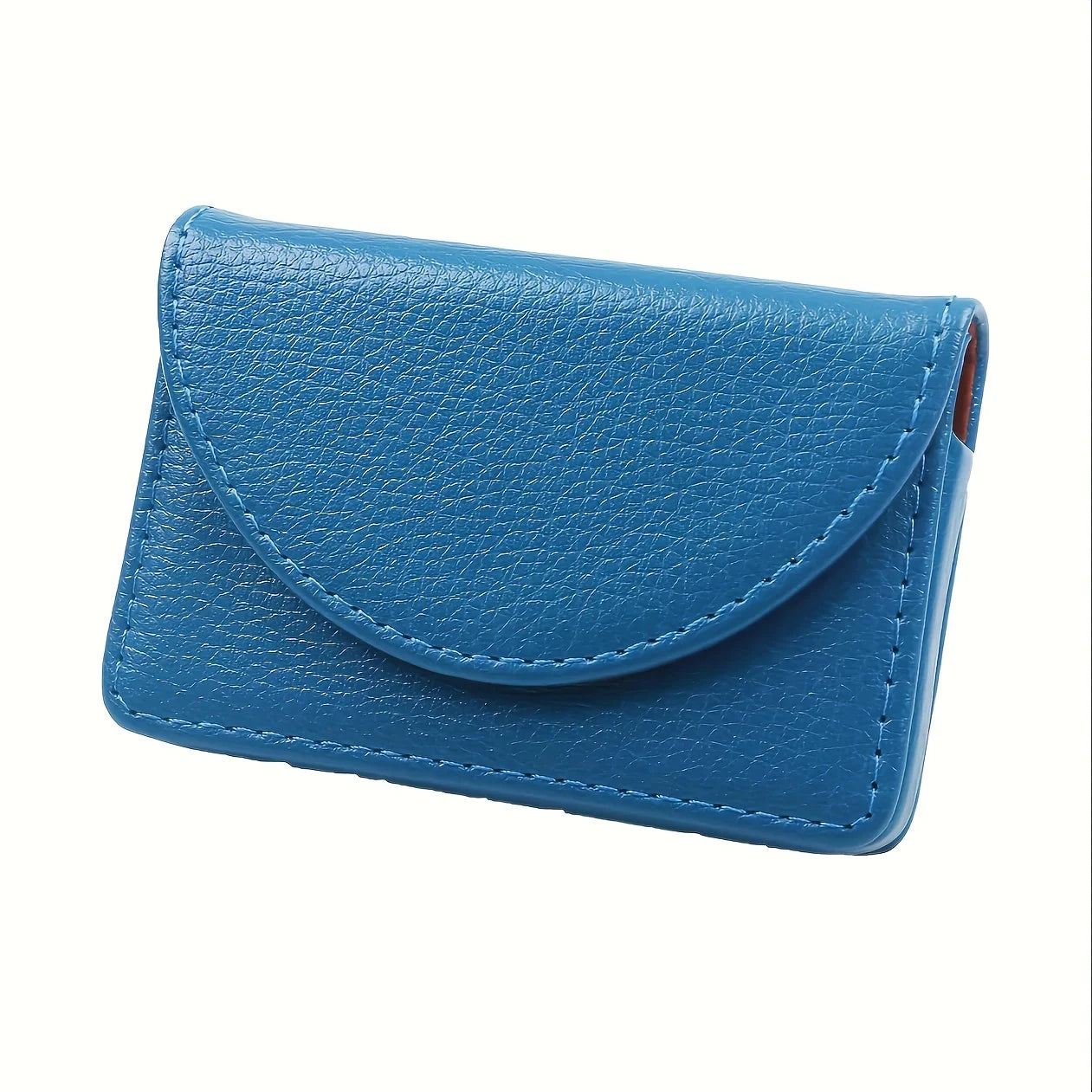 1pc Luxury Lychee Leather Business Card Holder,Large Capacity Metal Magnetic Closure,Desk Organizer for Office Photo Card Holder Oasis Select