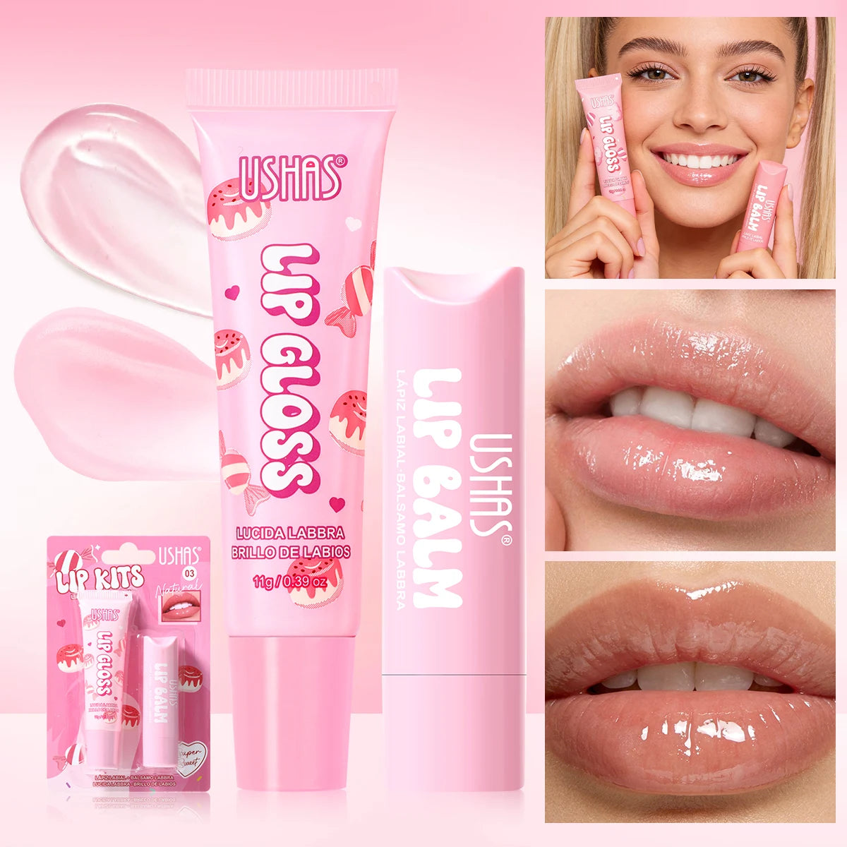 USHAS Lip Balm & Gloss Set – Moisturizing Lip Care Kit