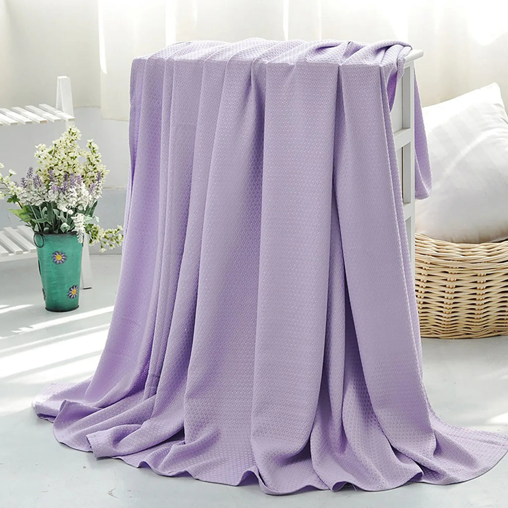 Summer Cooling Blanket Air Conditioning Quilt Skin-friendly Bamboos Fiber Light And Thin Breathable Cooling Quilt For Home Oasis Select Light Purple M