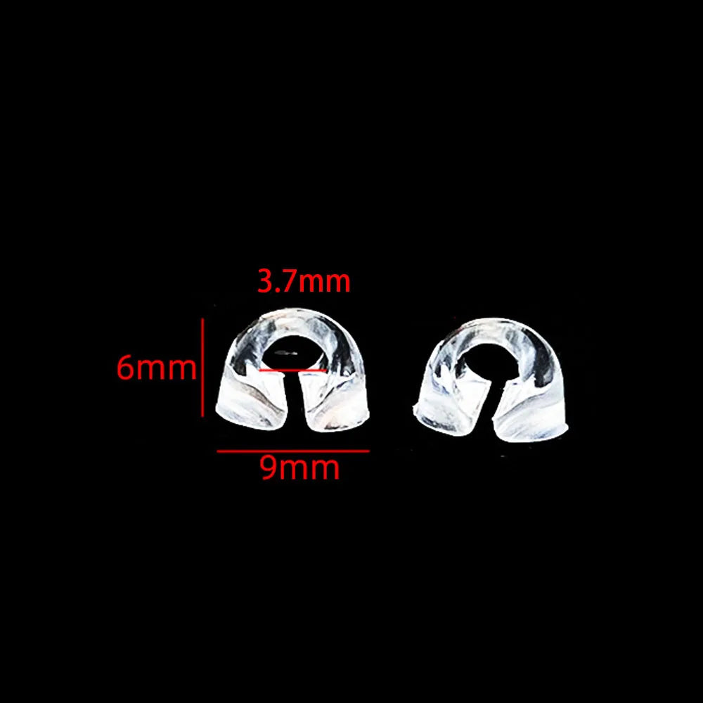 100pcs Clear Hair Rope Setting Buckles Clasp Hair Tie Base Setting Findings for Women DIY Tie Bow Jewelry Accessories Making Oasis Select White 6x9mm