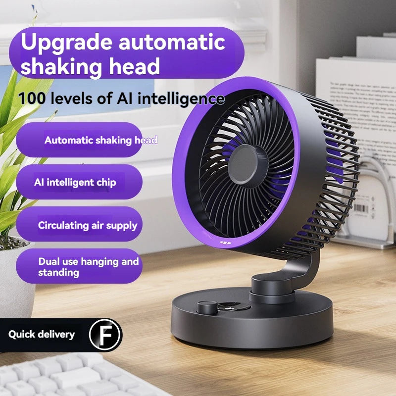 URGGU Smart Oscillating USB Fan – 100-Speed Stepless Control