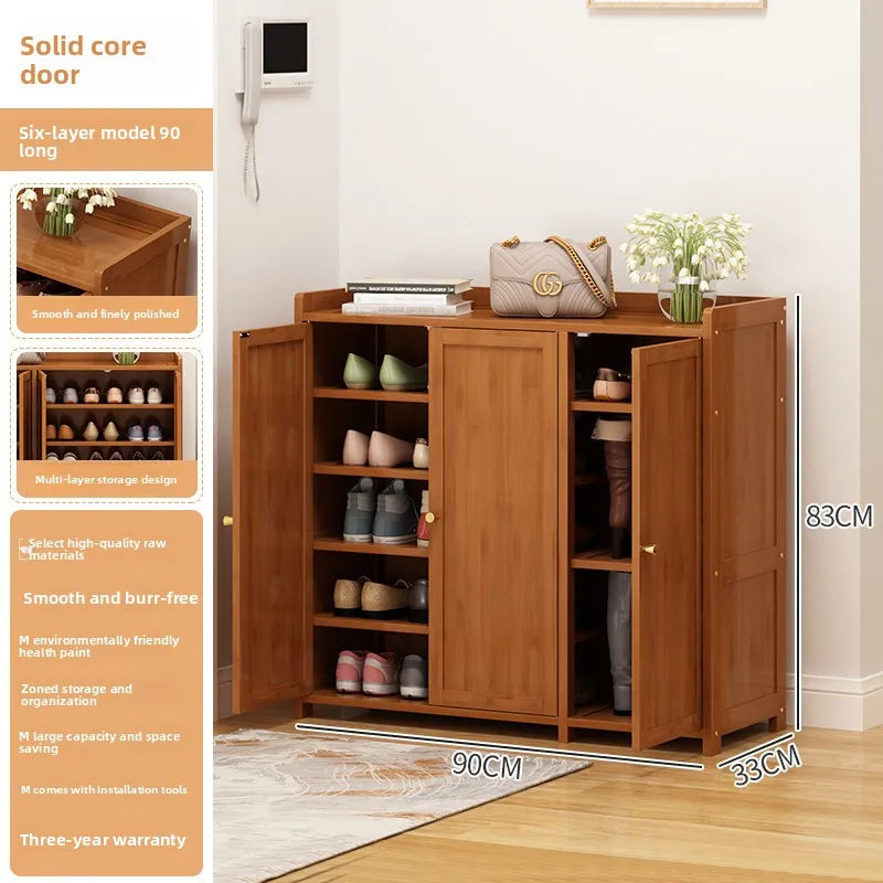 Shoe cabinet entrance household indoor shoe rack multi-layer home storage provincial space dormitory rental house shoe cabinet Oasis Select 3 doors 6 floors 06