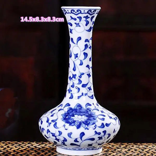 Chinese Table Antique Blue White Porcelain Vase Decoration Crafts